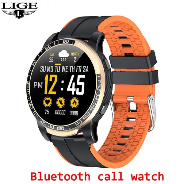 LIGE Men Smart Watch Men Bluetooth Call Waterproof Sports Fitness Watch Health Tracker Weather smartwatch Women For Android Ios