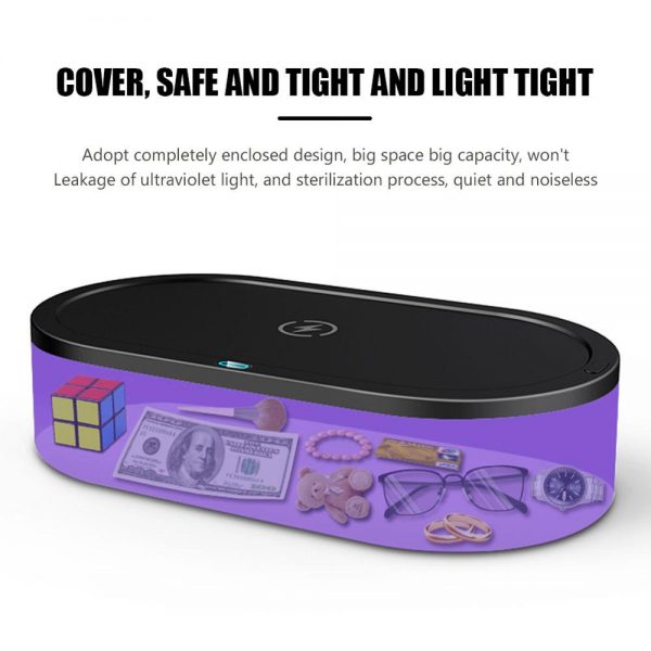 Two-In-One Mobile Phone Wireless Charger Ultraviolet Disinfection Box Uv Sterilization Portable Wireless Charging Stand