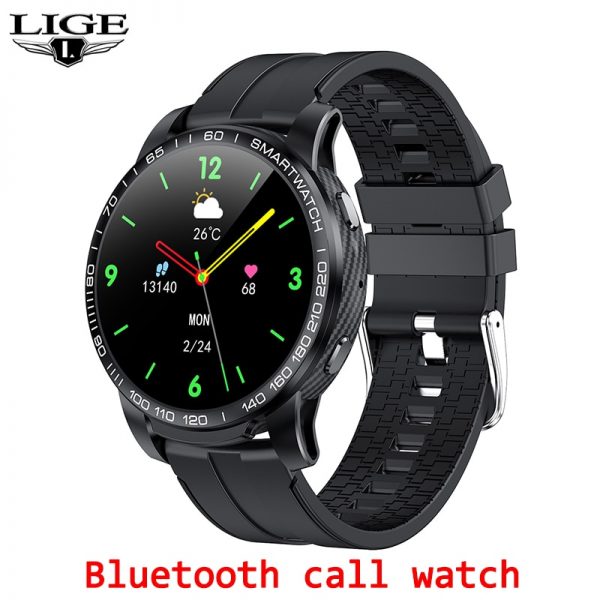LIGE Men Smart Watch Men Bluetooth Call Waterproof Sports Fitness Watch Health Tracker Weather smartwatch Women For Android Ios