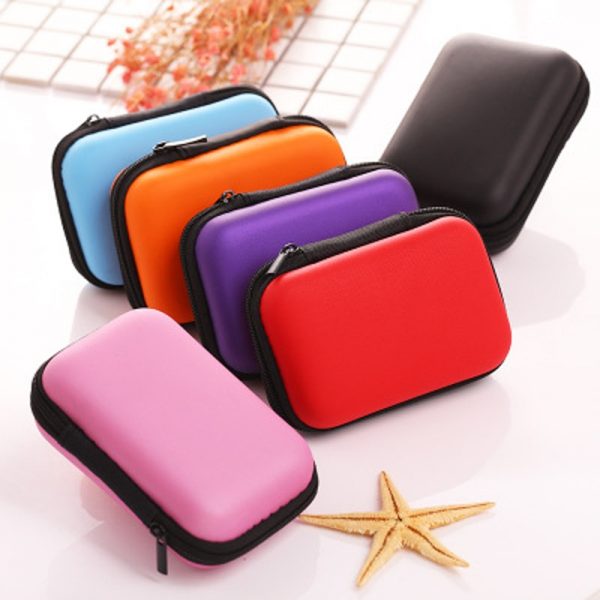 Fashion Mini Zipper Earphone Headphone SD Card Bag Candy Colors Storage Box Key Wallet Travel Accessories Packing Organizers
