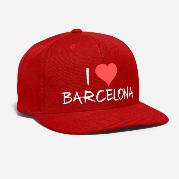 I Love Barcelona Embroidered Customized spain Espana palm trees sun ocean summer vacation Beach Unisex Adjustable Snapback hat