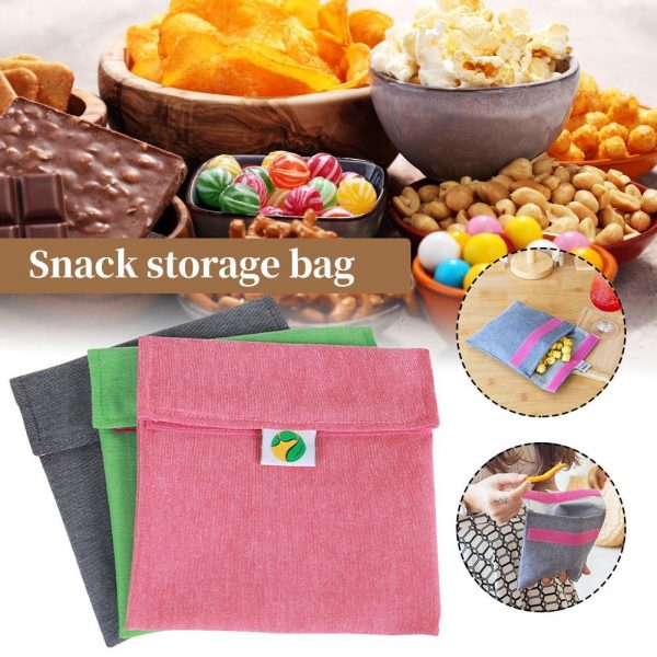 Sandwich Snack Bag Reusable Washable Lunch Bag Multifunctional Fruit Storage Pouch Container For Parent-child School Work Travel