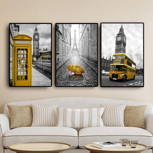 Poster Nordic Posters And Prints Paintings For Living Room Wall Art Decorative Pictures Canvas Print City London Paris Landscape