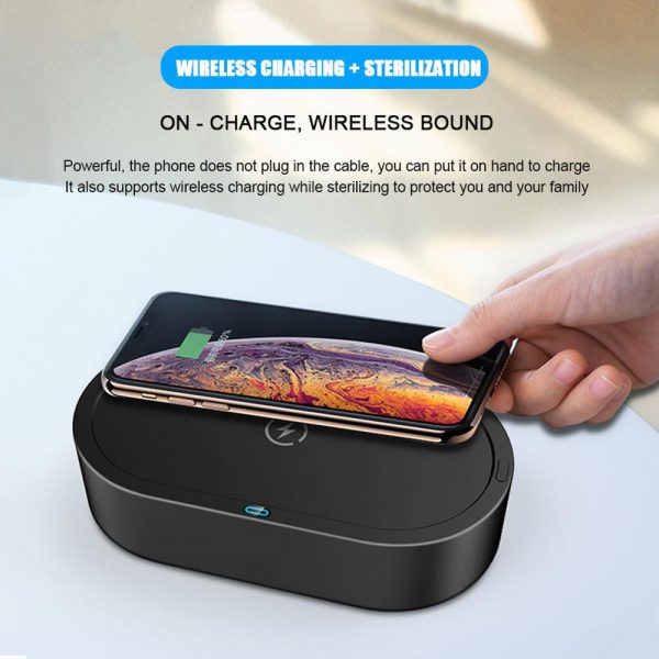 Two-In-One Mobile Phone Wireless Charger Ultraviolet Disinfection Box Uv Sterilization Portable Wireless Charging Stand