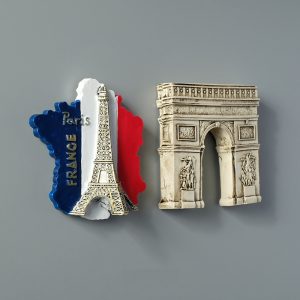 Paris France Eiffel Tower triumphal arch European refrigerator magnetic fridge